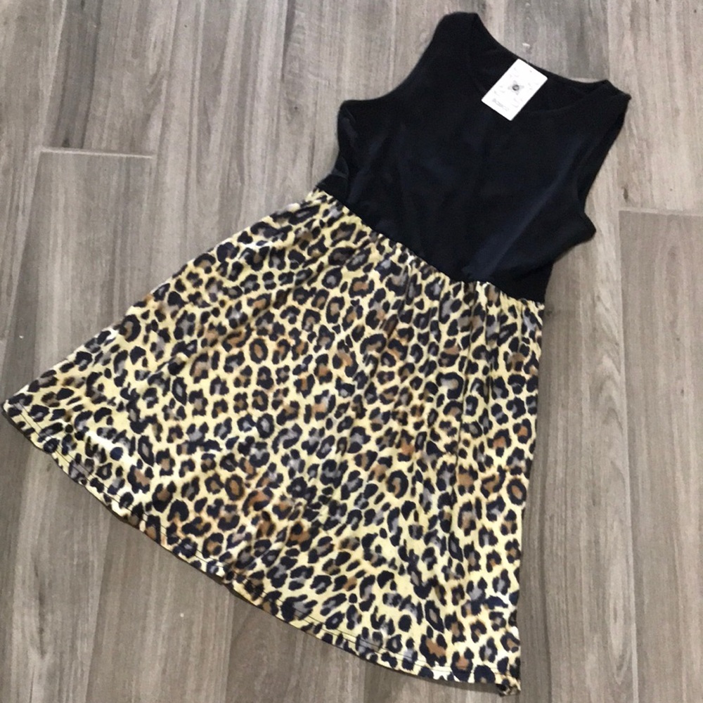 Black and Yellow Leopard print dress Size Small
